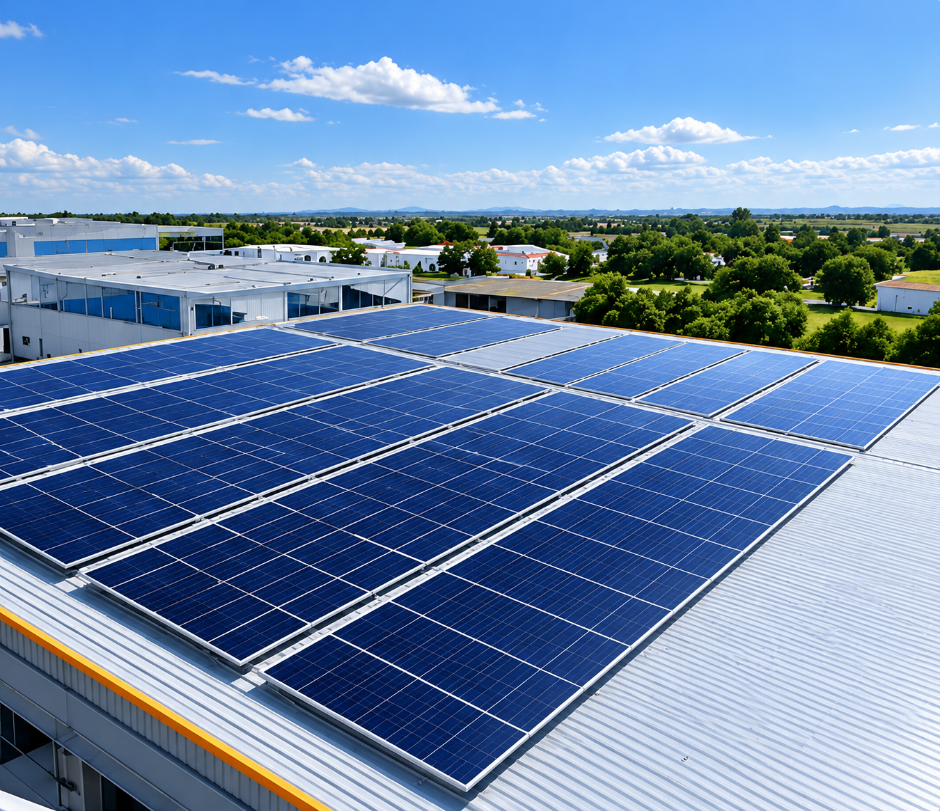 Solar panels at a renewable energy site