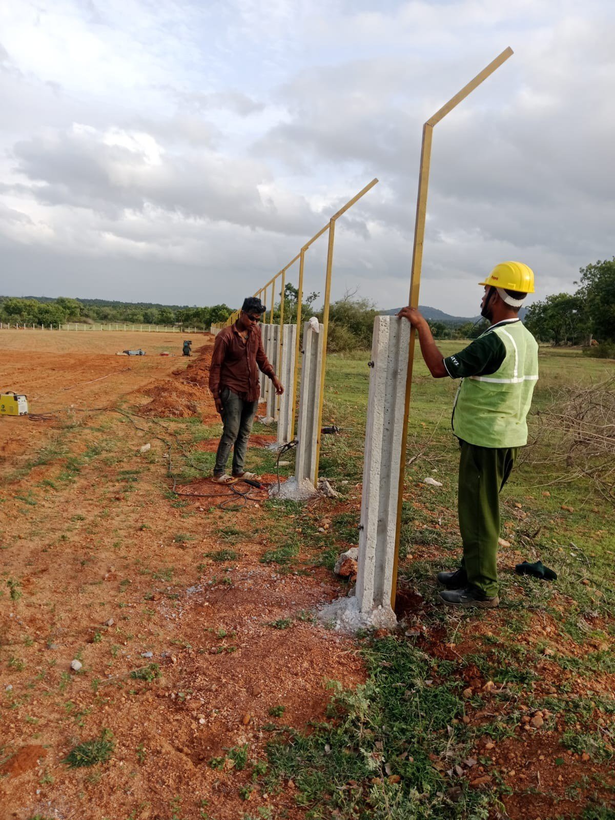 Solar site structure installation work